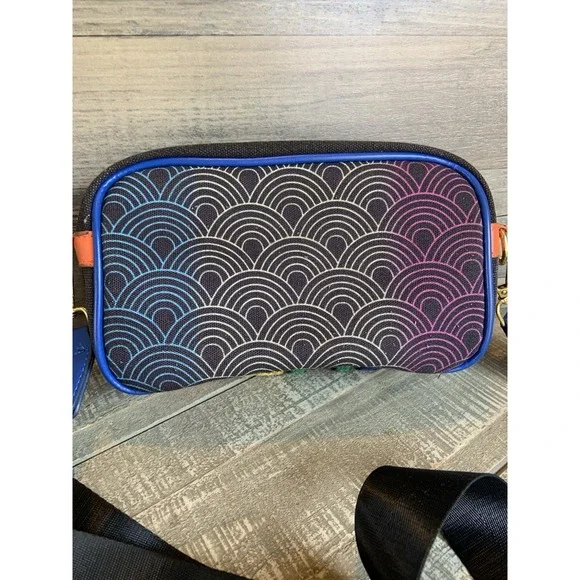 Kurt Geiger Southbank Camera Small Crossbody Black Multi Colored Canvas Bag - Picture 5 of 7